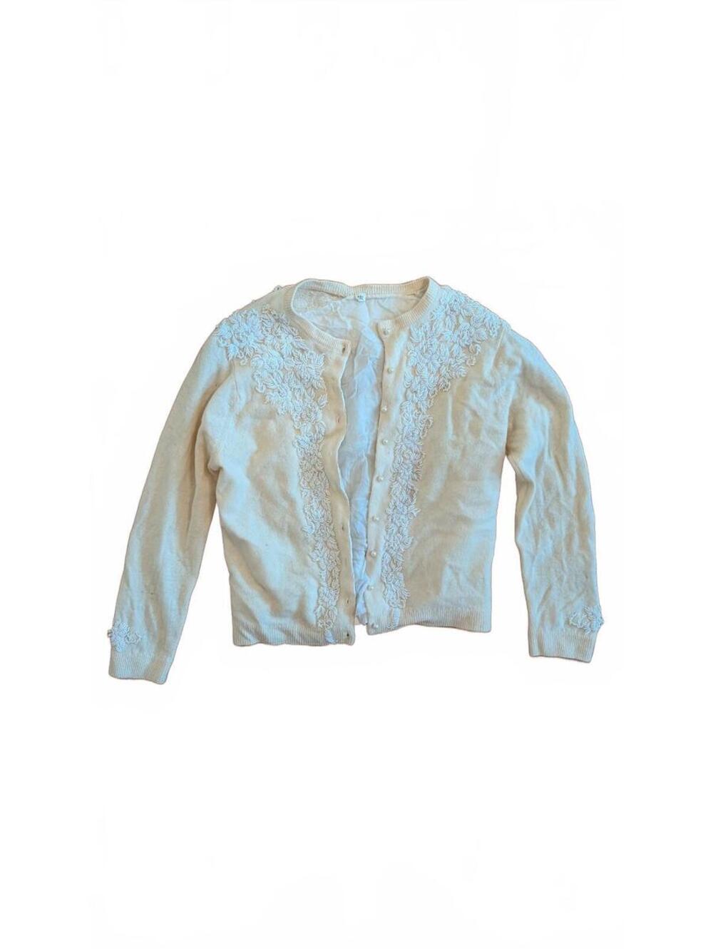 Vintage beaded cream cardigan